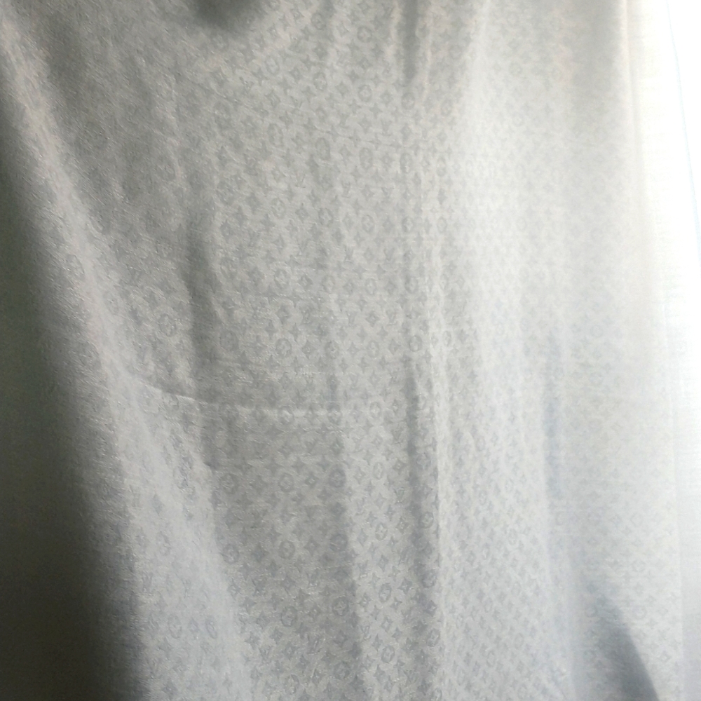 ISO!🙏 Louis Vuitton Monogram Jacquard Weave Ecru Wool Rectangular Fringe Scarf - Picture 16 of 17